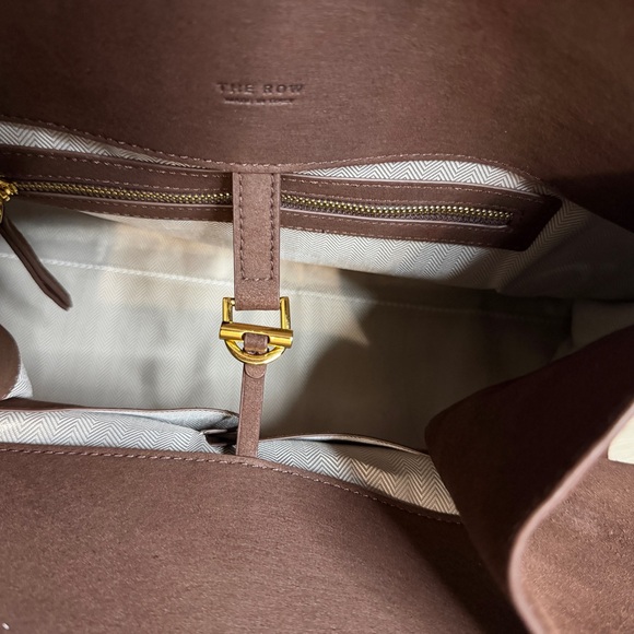 The Row Margaux 15 Suede Tote Bag Brown Made In Italy - Picture 8 of 16